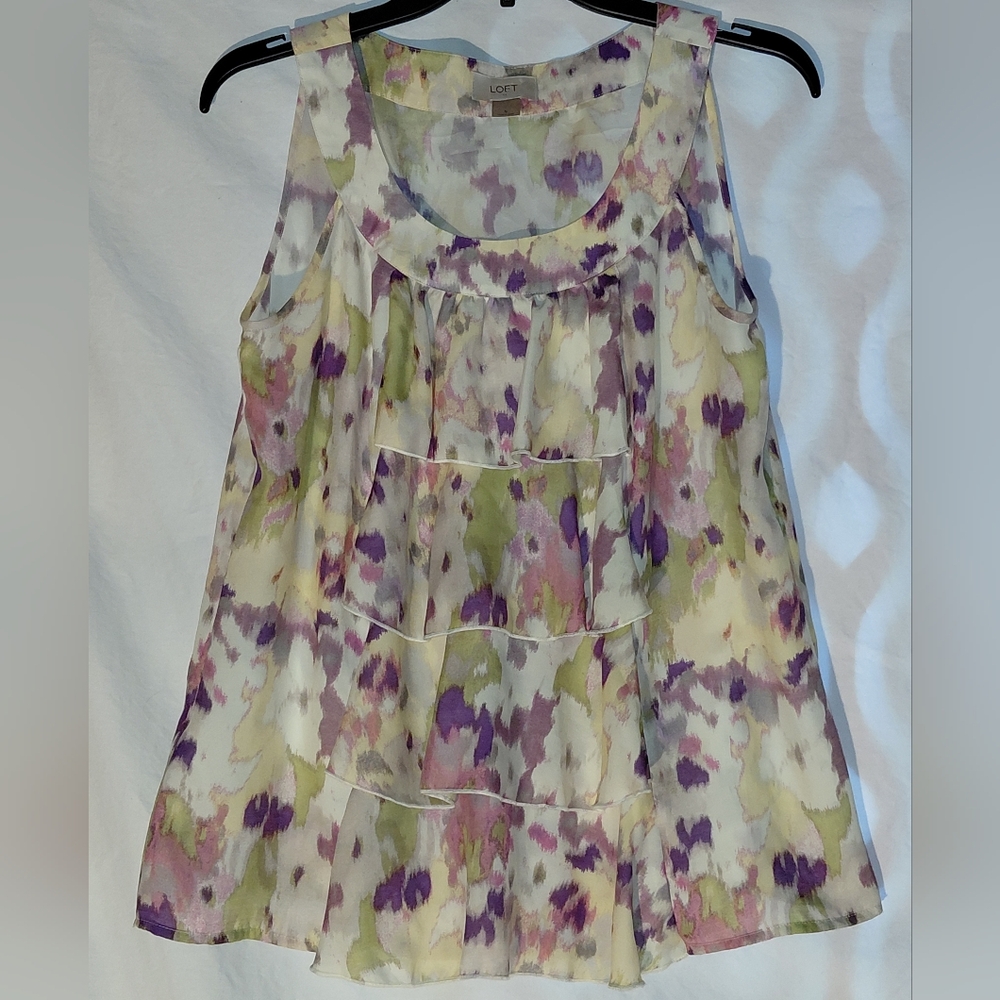 LOFT Multicolor Floral Tank Top Sleeveless Small Excellent Condition! - Picture 1 of 3